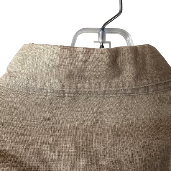 Substudio Linen Blend Button Up Shirt Medium Long Sleeve Beige UAB Beach Desert - Picture 4 of 6